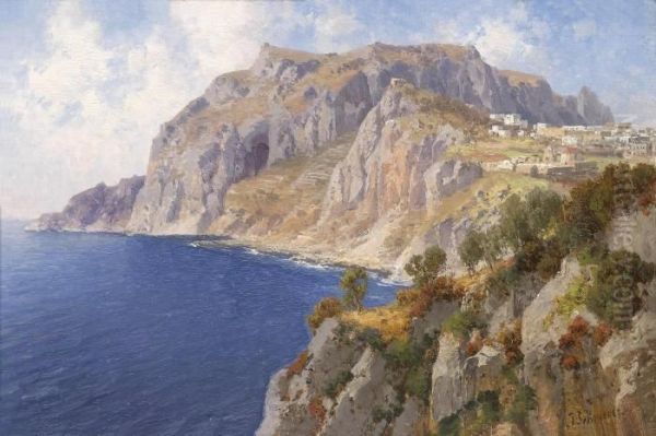 View Of Capri Oil Painting by Josef Schoyerer