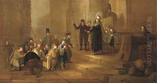 Joseph accusing Benjamin Oil Painting by Gerrit de Wet