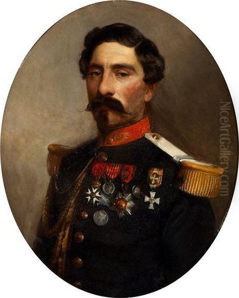 Portrait De Militaire Oil Painting by Norbert Schrodl