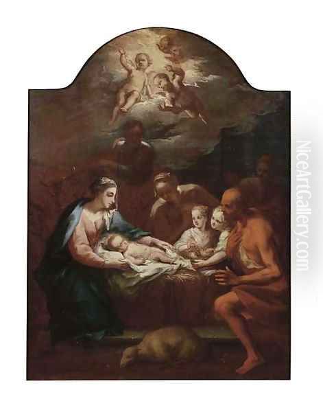 The Adoration of the Shepherds Oil Painting by Bernard Joseph Wampe