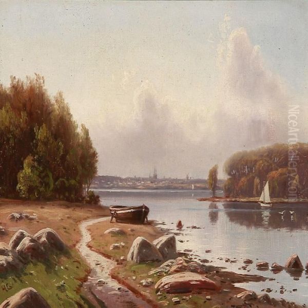 View From Roskilde Oil Painting by Harald Peter W. Schumacher