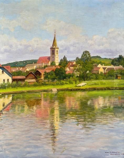 Krumbach Oil Painting by Karl Maria Schuster