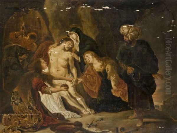 La Deploration Sur Le Christ Mort Oil Painting by Cornelis I Schut