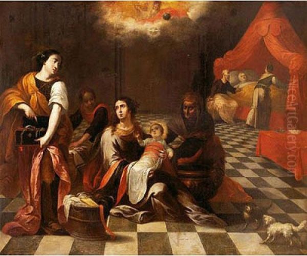 Nacimiento De La Virgen Oil Painting by Cornelis Iii Schut