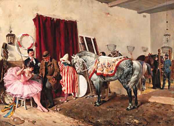 At the Circus Oil Painting by Ottokar Walter