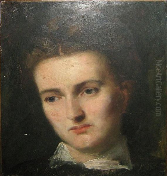 Portrait De Ida Schwartze. Oil Painting by Therese Schwartze