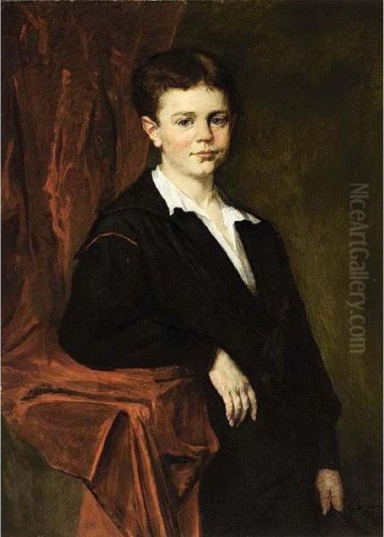 A Portrait Of Henri Knap Oil Painting by Therese Schwartze