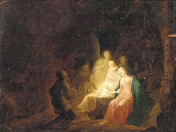 The Adoration of the Shepherds Oil Painting by Jacob Willemsz. De Wet