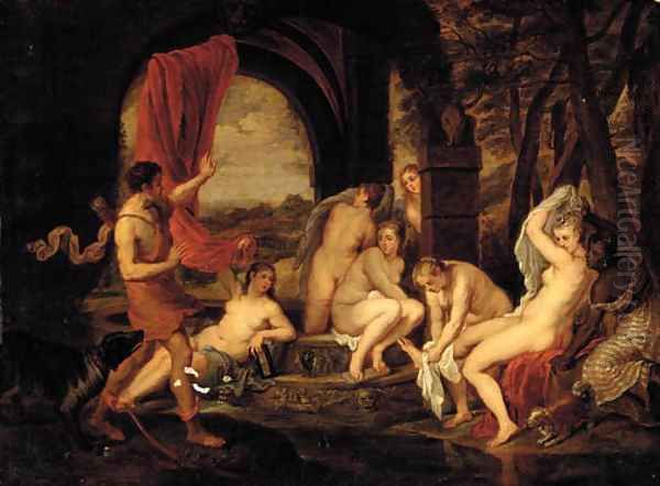 Diana surprised by Actaeon Oil Painting by Thomas Willeborts (Bosschaert)