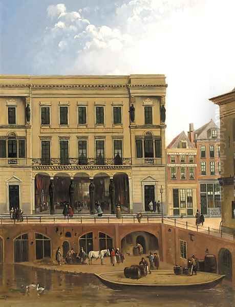 The Winkel van Sinkel along the Oude Gracht, Utrecht Oil Painting by Augustus Wijnantz