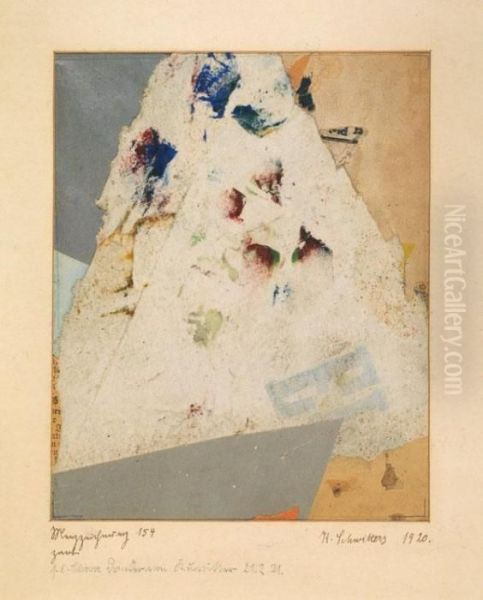 Merzzeichnung 154 - Zart Oil Painting by Kurt Schwitters