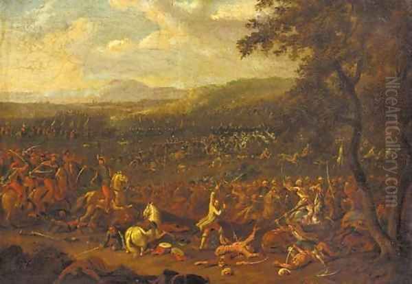 In the midst of battle Oil Painting by Heinrich Van Waterschoodt