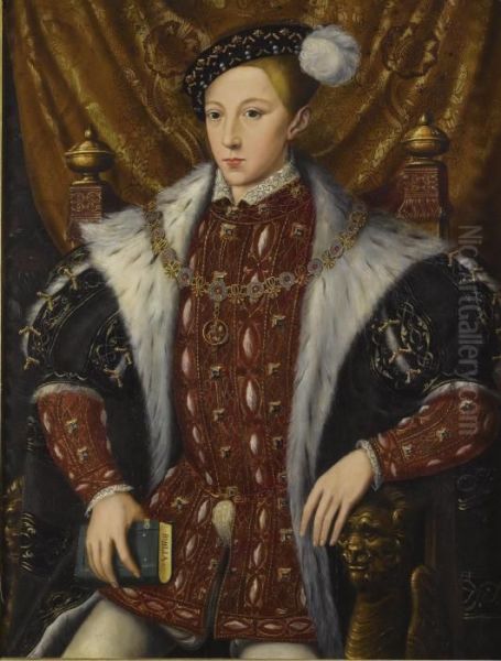 Portrait Of Edward Vi (1537-1553) Oil Painting by William Scrots