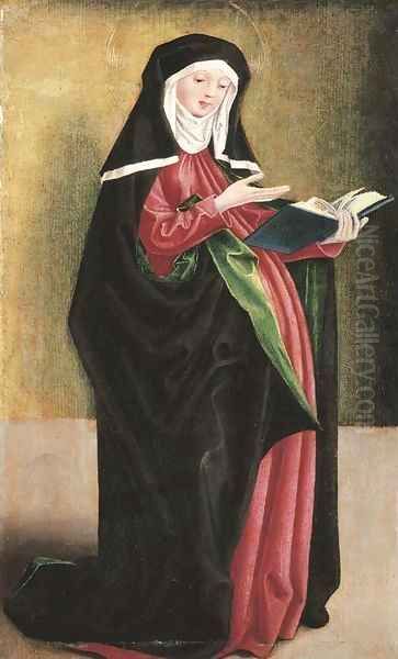 Saint Odile Oil Painting by The Master Of The Sterzinger Altarpiece Wings