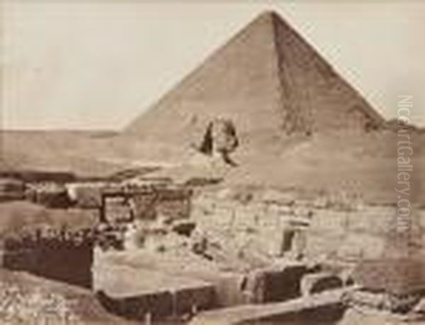 Pyramide Cheops, Le Sphinx Et Le Temple De Chafea, Gyzeh Oil Painting by J. Pascal Sebah