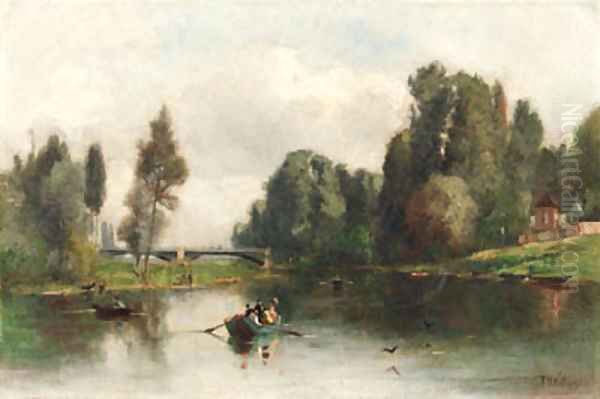 Boating Scene Oil Painting by Frederick Dickinson Williams