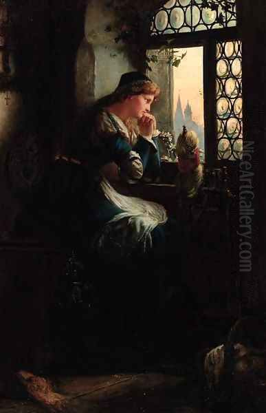 Contemplation Oil Painting by Johannes Wichmann