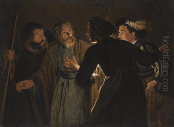 The Denial Of Saint Peter Oil Painting by Gerard Seghers