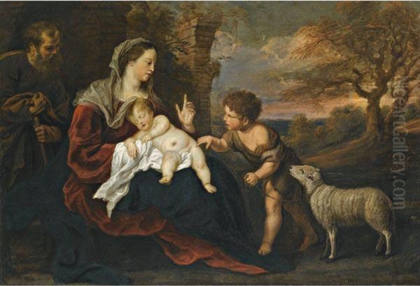 The Holy Family With The Infant Saint John The Baptist by Gerard Seghers