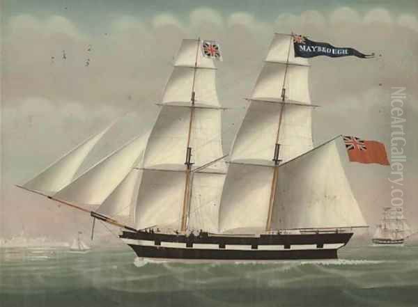 The snow Maybrough off Flushing, 1847 Oil Painting by Petrus Cornelis Weyts