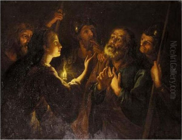 The Denial Of Saint Peter Oil Painting by Gerard Seghers