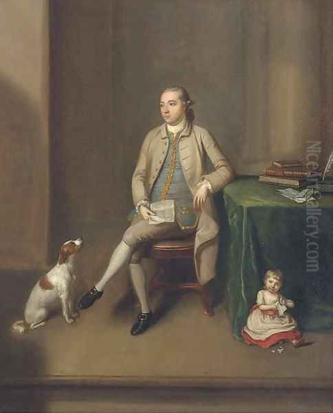 Portrait of Sir William Gleadowe Newcomen Oil Painting by Benjamin Wilson