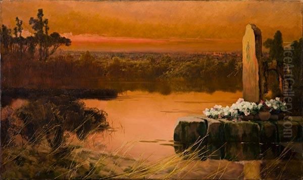 Tramonto Sulla Palude Oil Painting by Enrique Serra y Auque