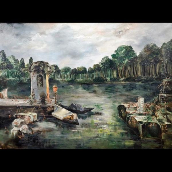 Paesaggio Romantico Oil Painting by Enrique Serra y Auque