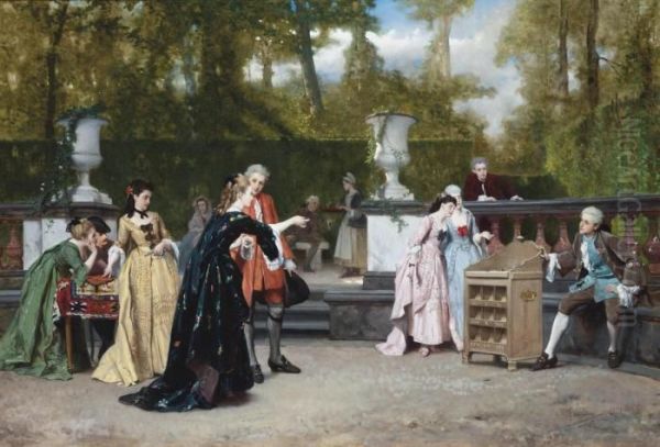 La Charmante Adversaire Oil Painting by Auguste Serrure