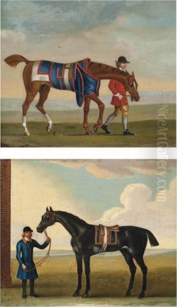 A Groom With A Grey Racehorse Oil Painting by James Seymour