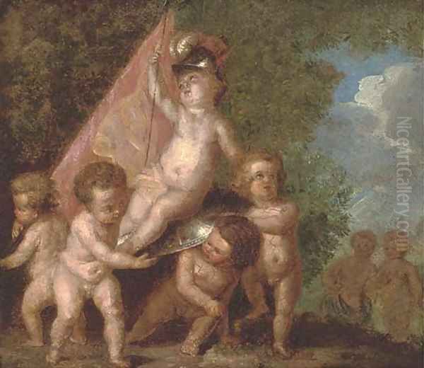 Putti disporting Oil Painting by Frans Wouters