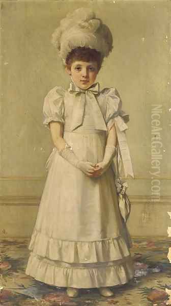 Portrait of a girl Oil Painting by John Hanson Walker