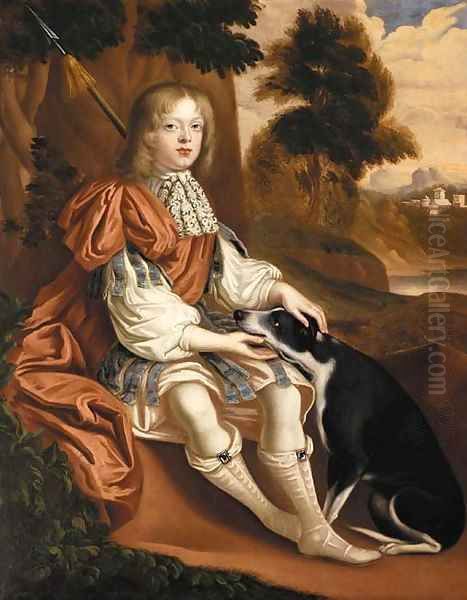 Portrait of a boy Oil Painting by John Michael Wright