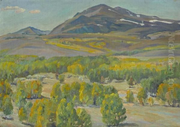 Taos Valley Oil Painting by Joseph Henry Sharp