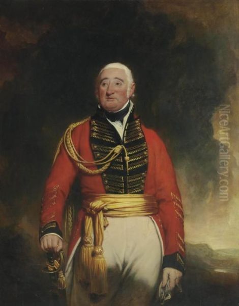 Portrait Of Lieutenant General Daniel Burr Oil Painting by Martin Archer Shee