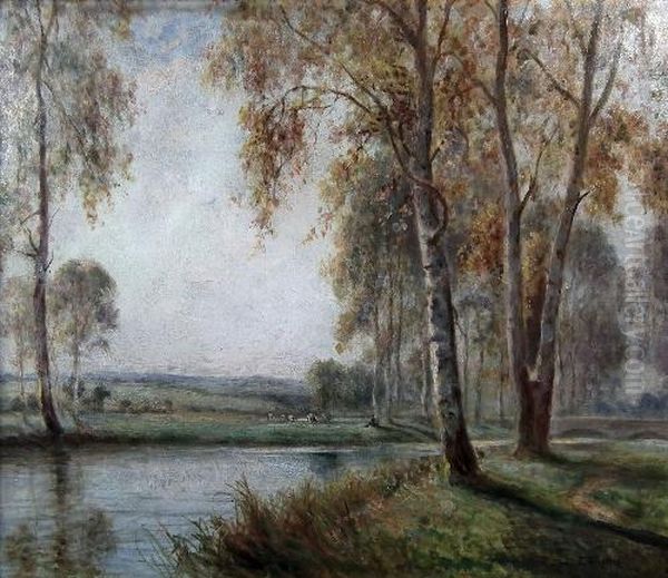 Early Morning Dedham Vale Oil Painting by Daniel Sherrin