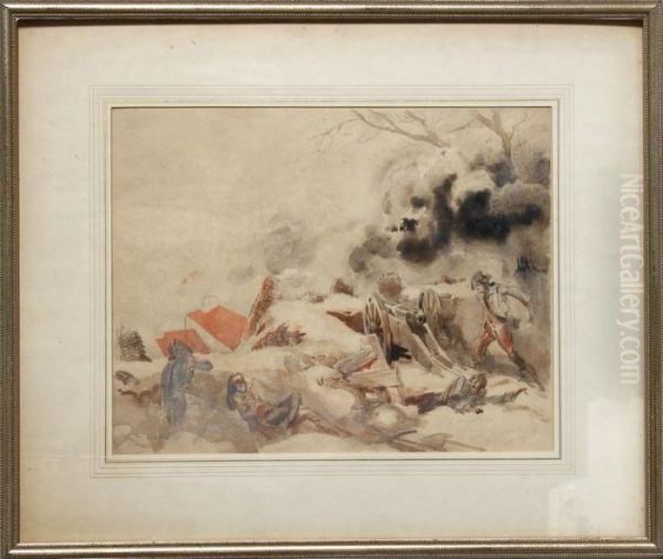 Revolutionary War Scene 1 Oil Painting by Everett Shinn