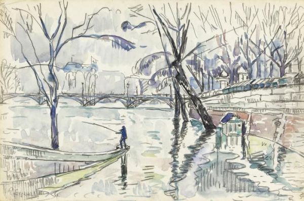 Paris, Le Pont Des Arts Oil Painting by Paul Signac