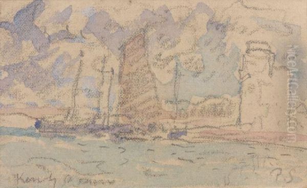 Esquisse D'un Port Oil Painting by Paul Signac