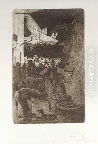 Il Mercato Vecchio by Telemaco Signorini