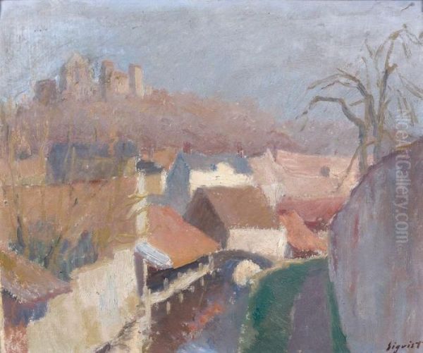 Vue De Ville Oil Painting by Edmond Sigrist