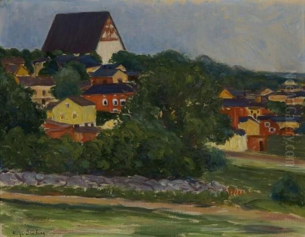 Porvoo Oil Painting by Hugo Simberg