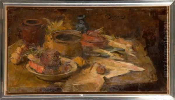 Nature Morte Aux Legumes Oil Painting by Victor Simonin