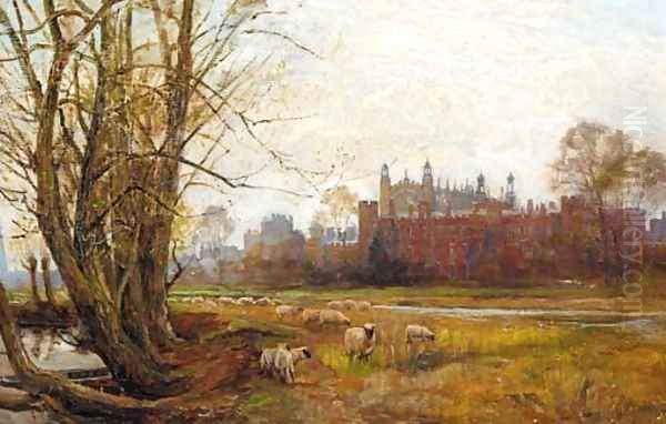 Eton from the Thames Oil Painting by Frederick William Newton Whitehead