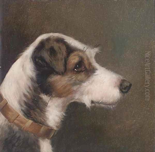 Portrait of a terrier Oil Painting by Alfred Wheeler