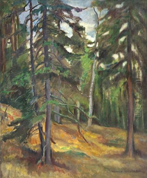 Forest Shade Oil Painting by Wilho Sjostrom