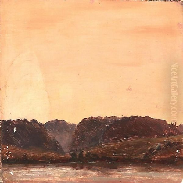 A Landscape From Horsholm Oil Painting by Peter Christian T. Skovgaard