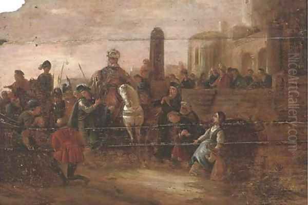 A triumphal entry into a city Oil Painting by Jakob Willemsz. De Wet