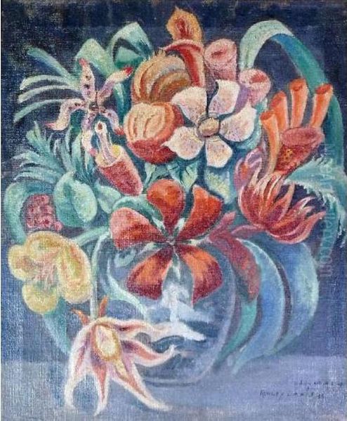 Flowers In A Vase Oil Painting by Rowley Smart