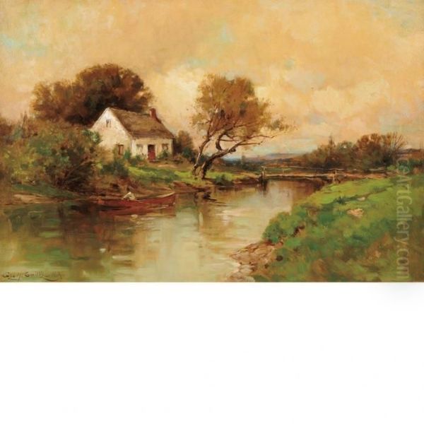 House By A River Oil Painting by George Henry Smillie